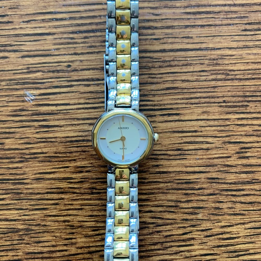 Adolfo Vintage Quartz Two Tone Watch